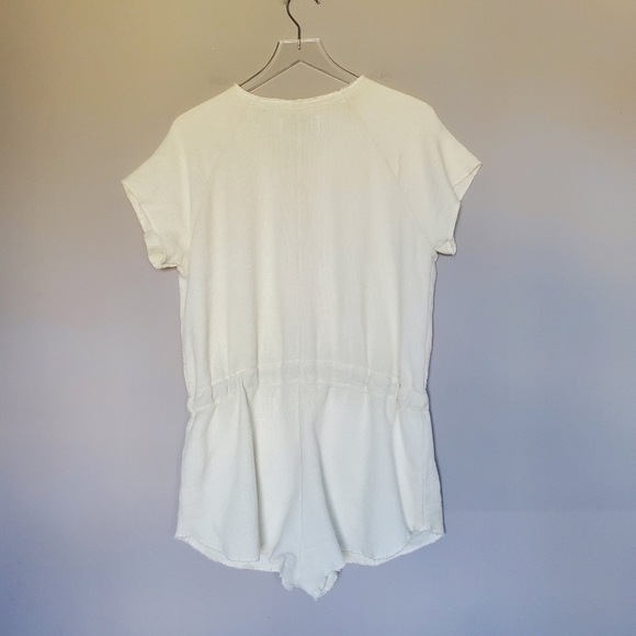 Solid & Striped Zip Front Romper Shorts Cream Size S - Picture 10 of 11